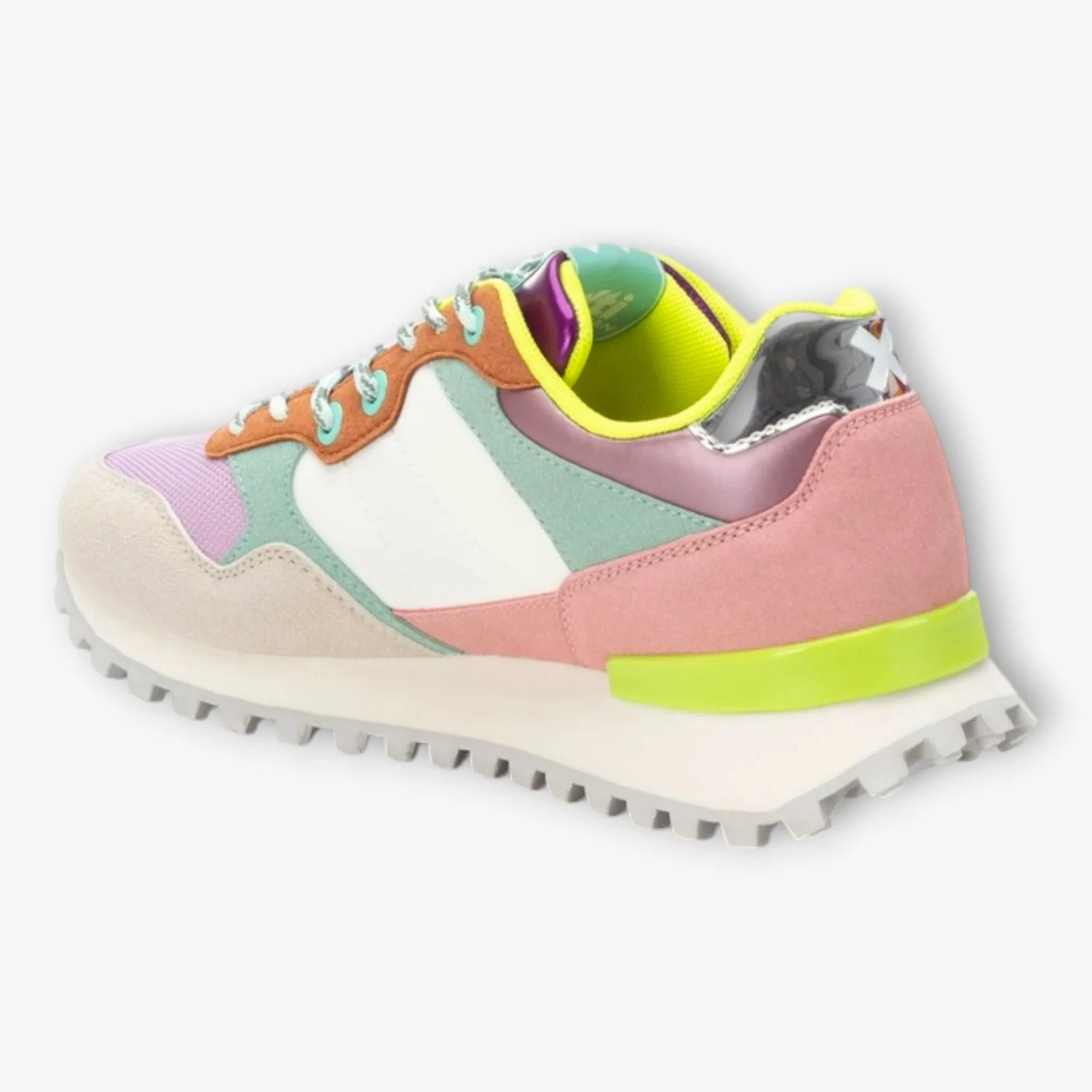 XTI White Trainers with Multicoloured Details and Wedge Sole