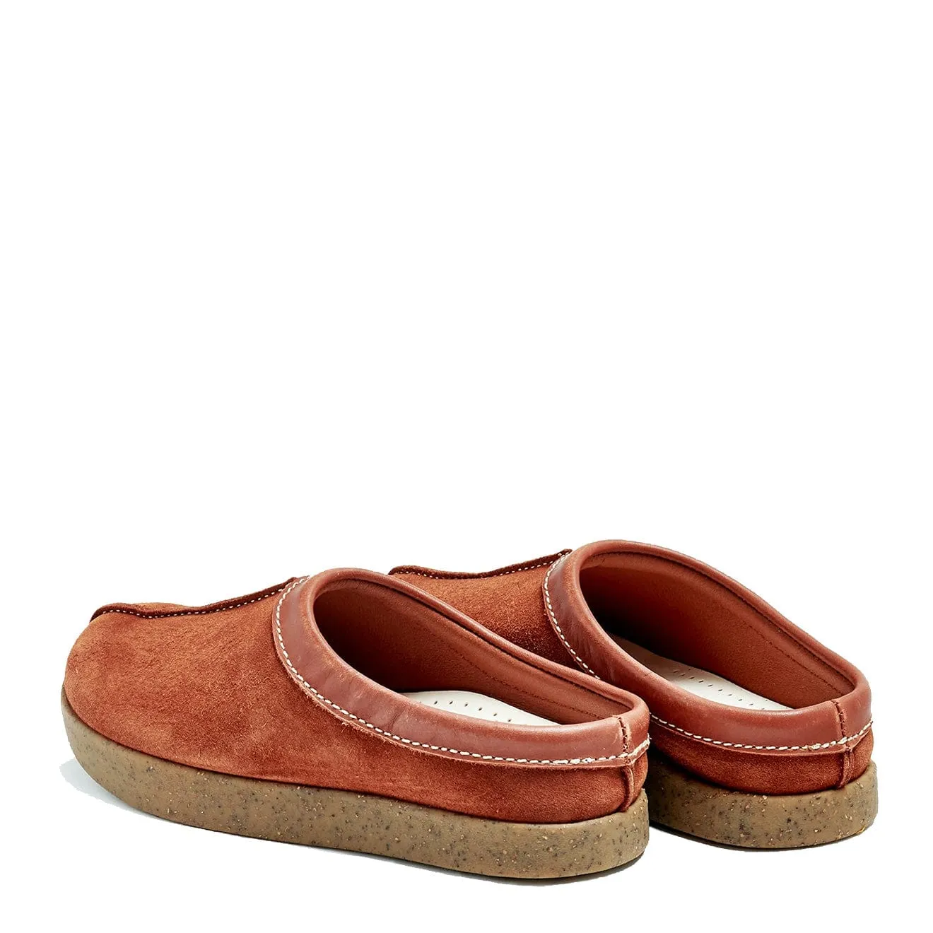 Yogi Suede Centre Seam Mule Chestnut Brown