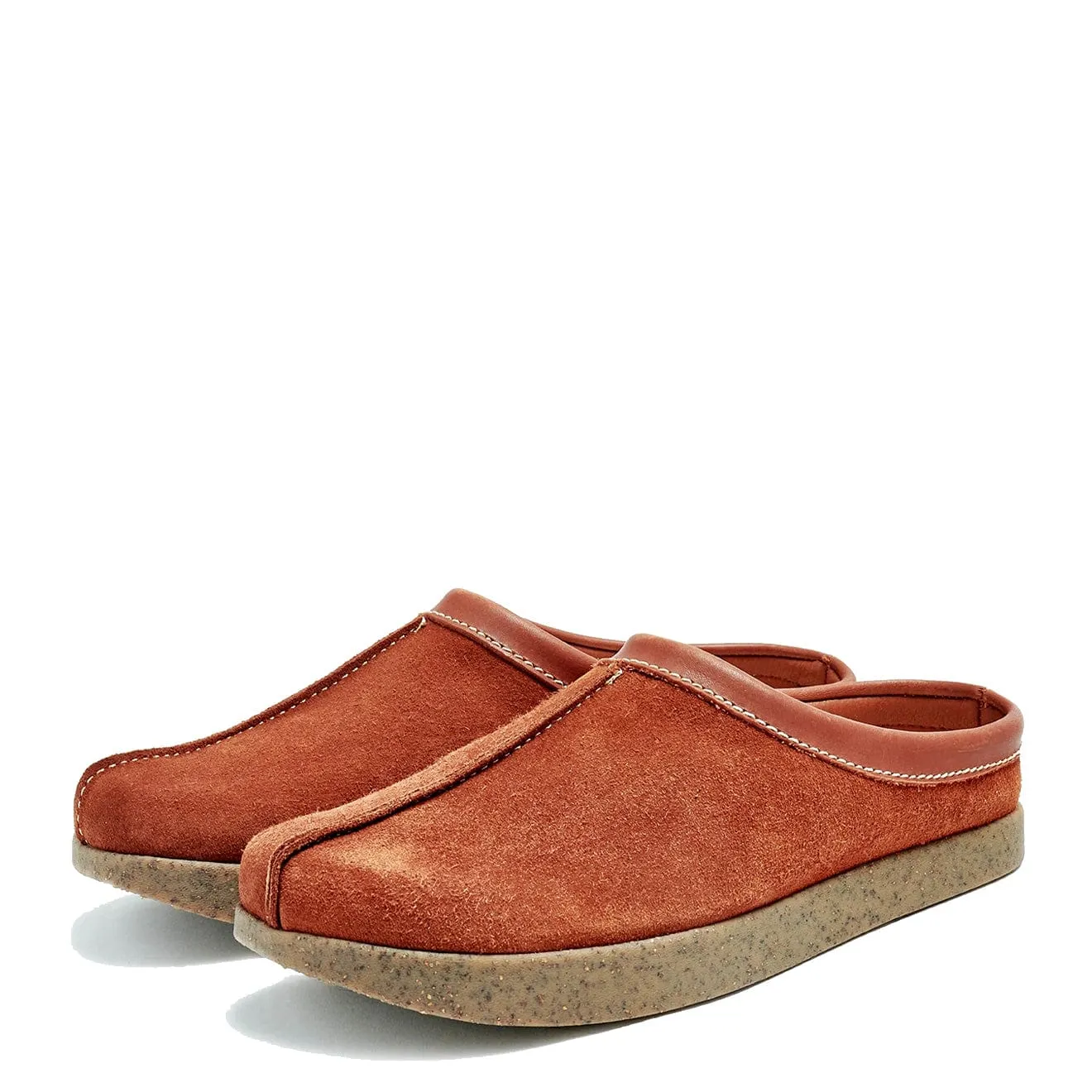 Yogi Suede Centre Seam Mule Chestnut Brown