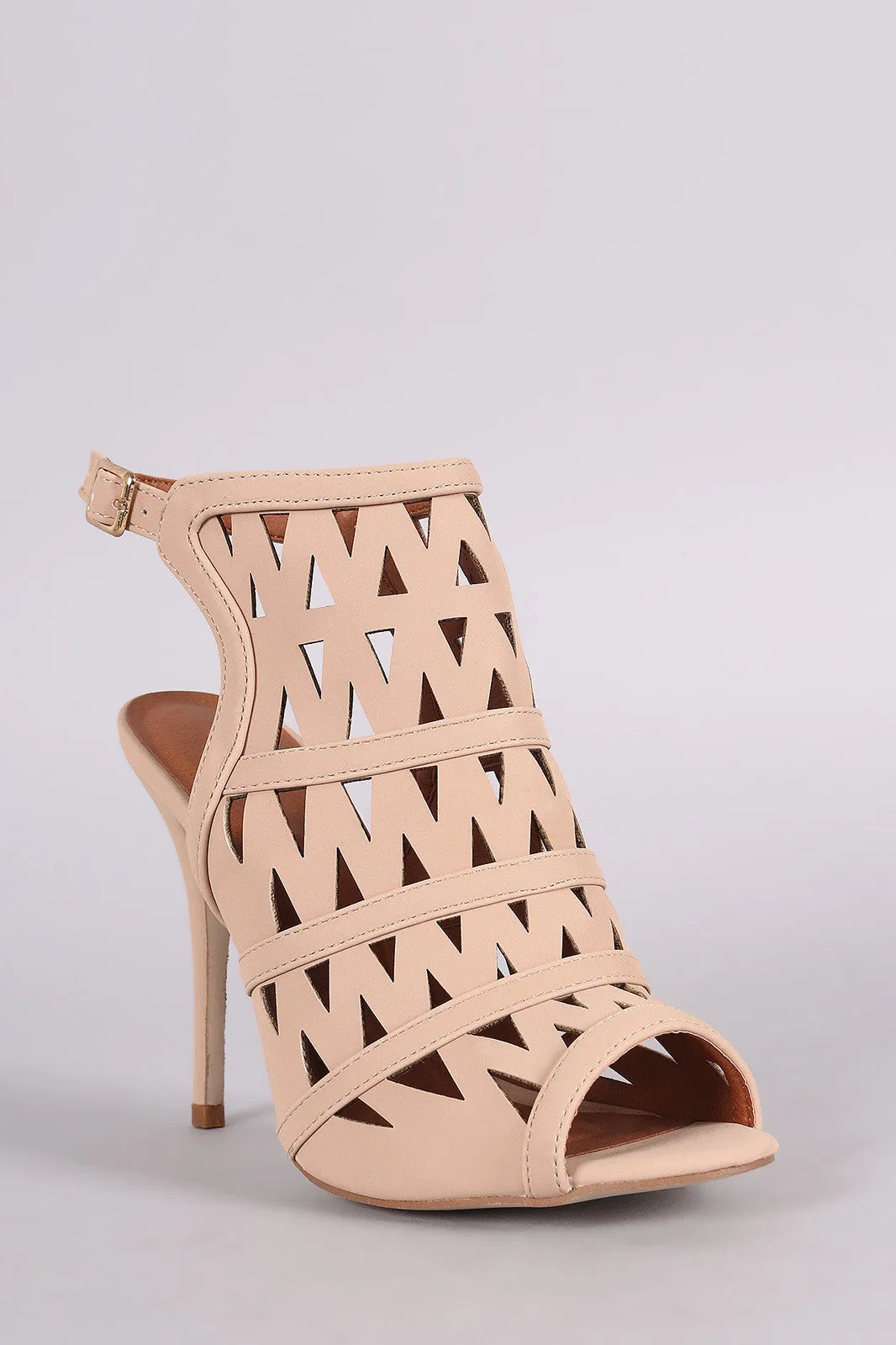 Zigzag Cutout Slingback Mule Heel